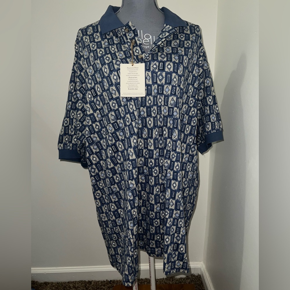Men's Blue Patterned Shirt